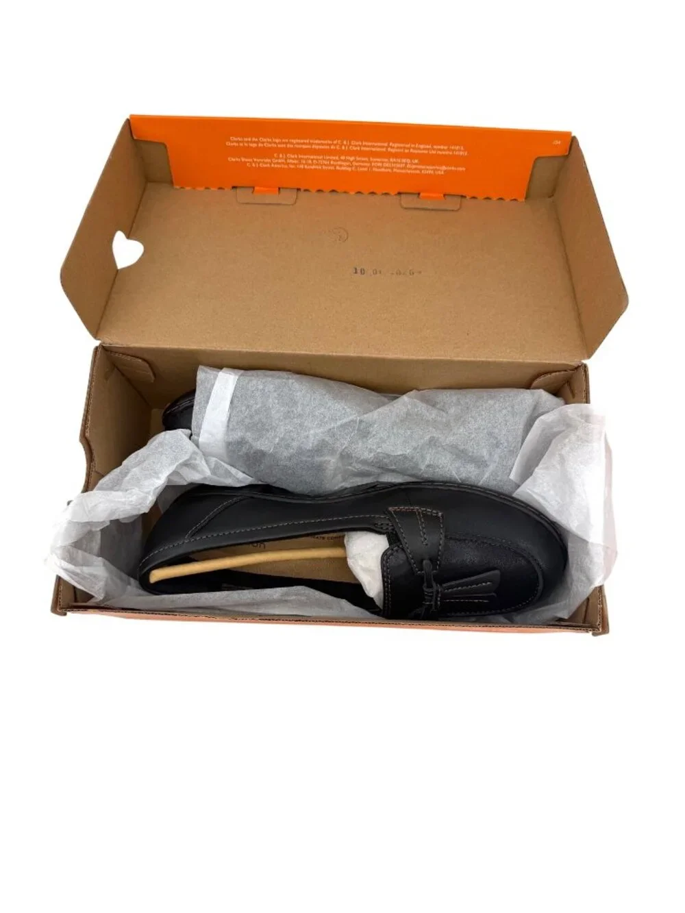 NWT & ORIG BOX CLARKS COLLECTION ASHLAND BUBBLE COMFORT BLACK LOAFERS - 8XW